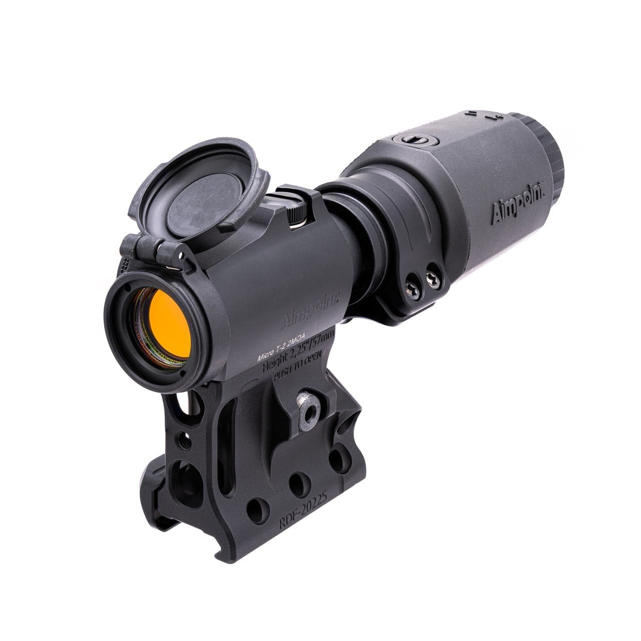 Micro T-2 with 3X-P magnifier on Spuhr mount, front three-quarter view