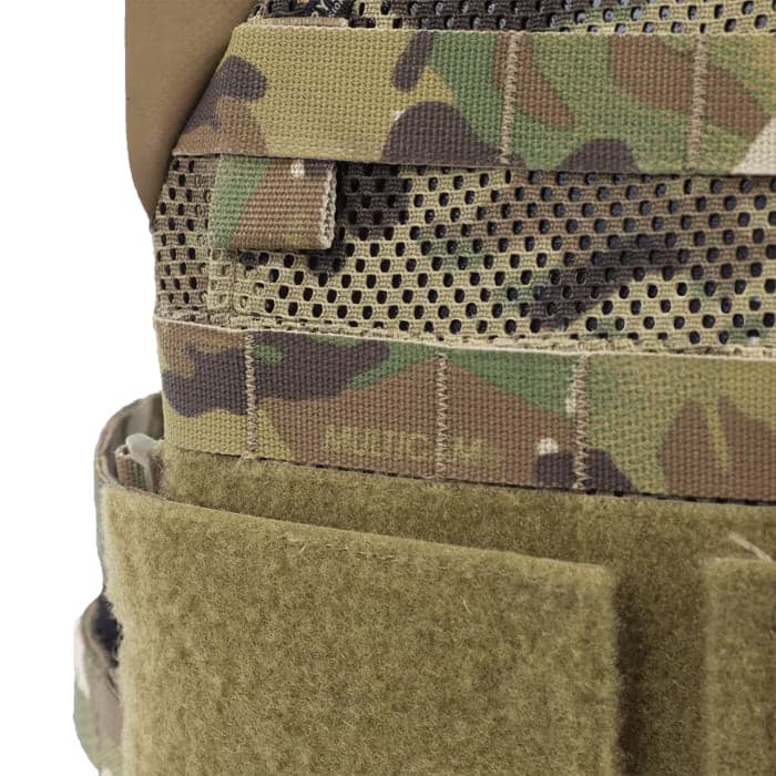 Close view of the draining mesh construction and VELCRO panel