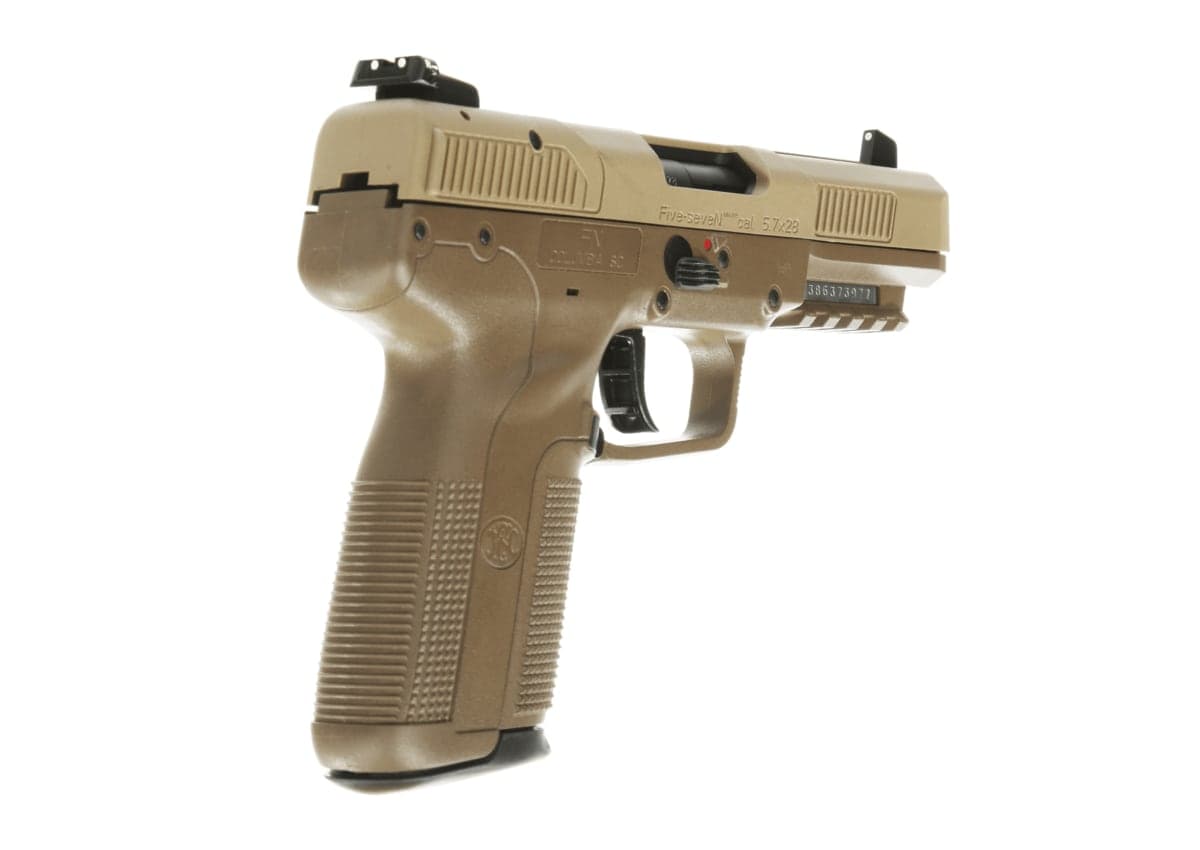 Flat dark earth FN Five-seveN, angled view from the left