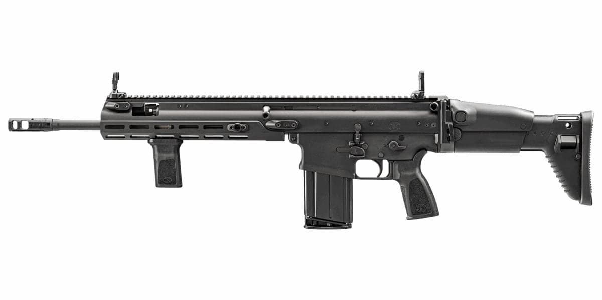 Black SCAR 17S carbine, left side profile