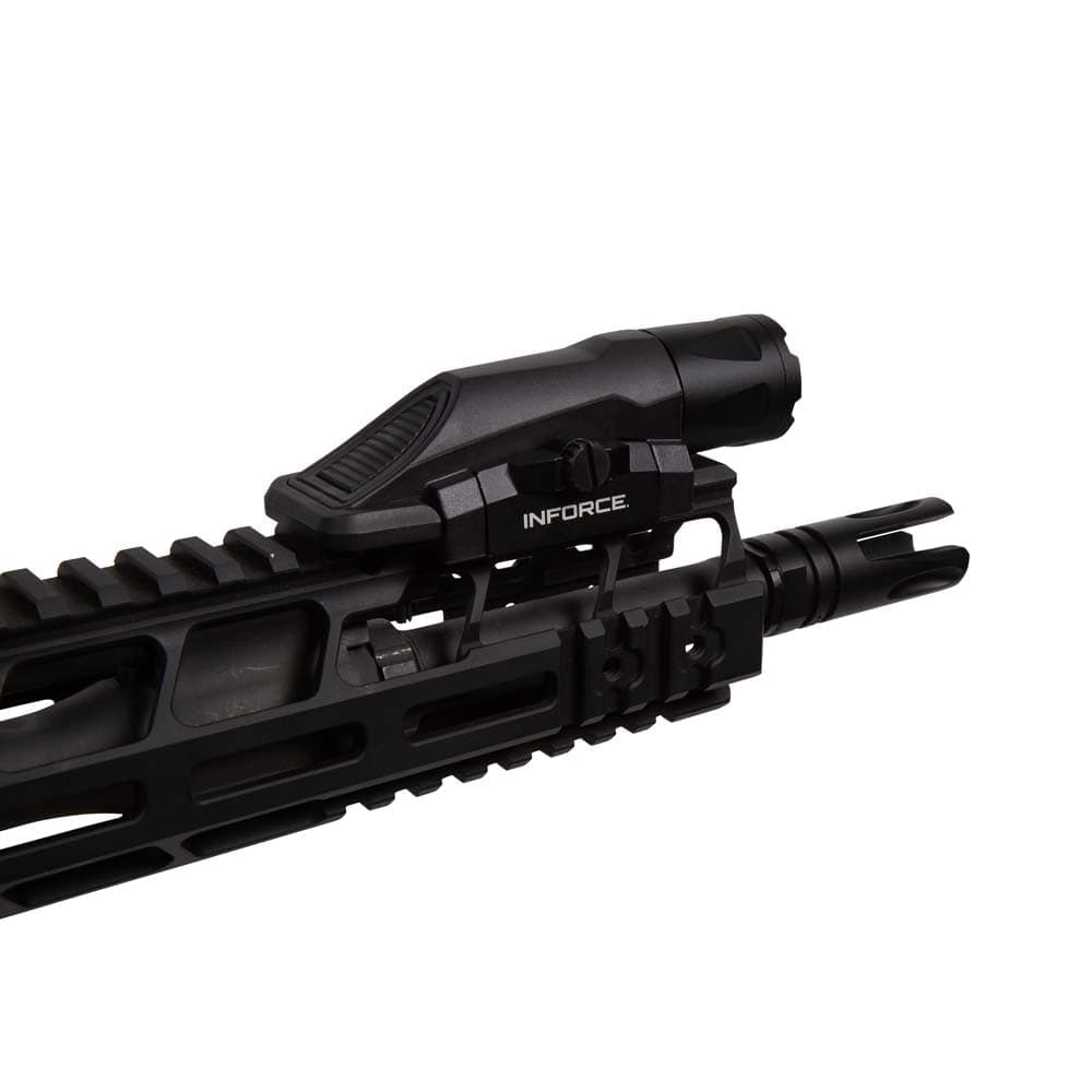 Black INFORCE WML Gen 3 mounted on the top rail of a rifle handguard