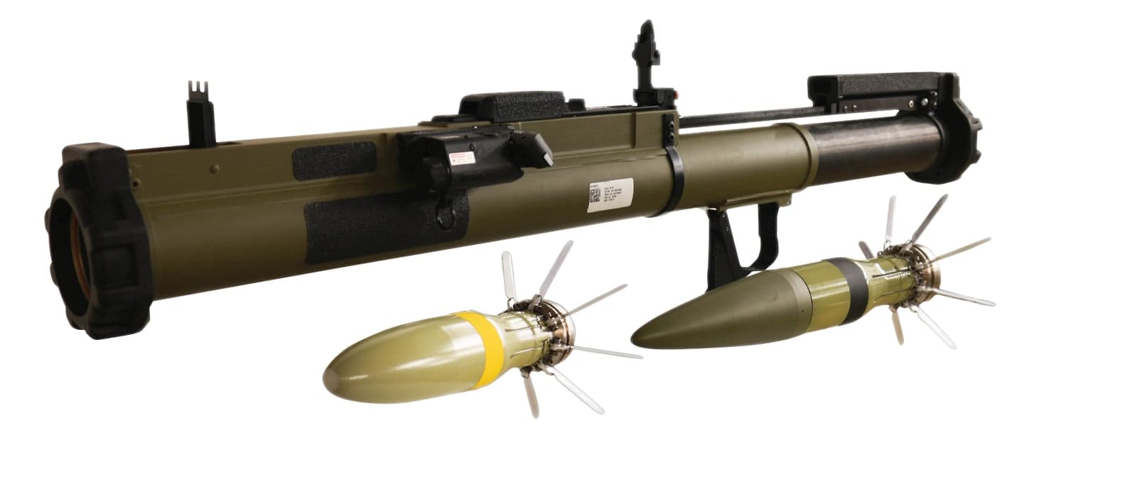 Nammo M72 fire-from-enclosure launcher extended, with two 66mm projectiles