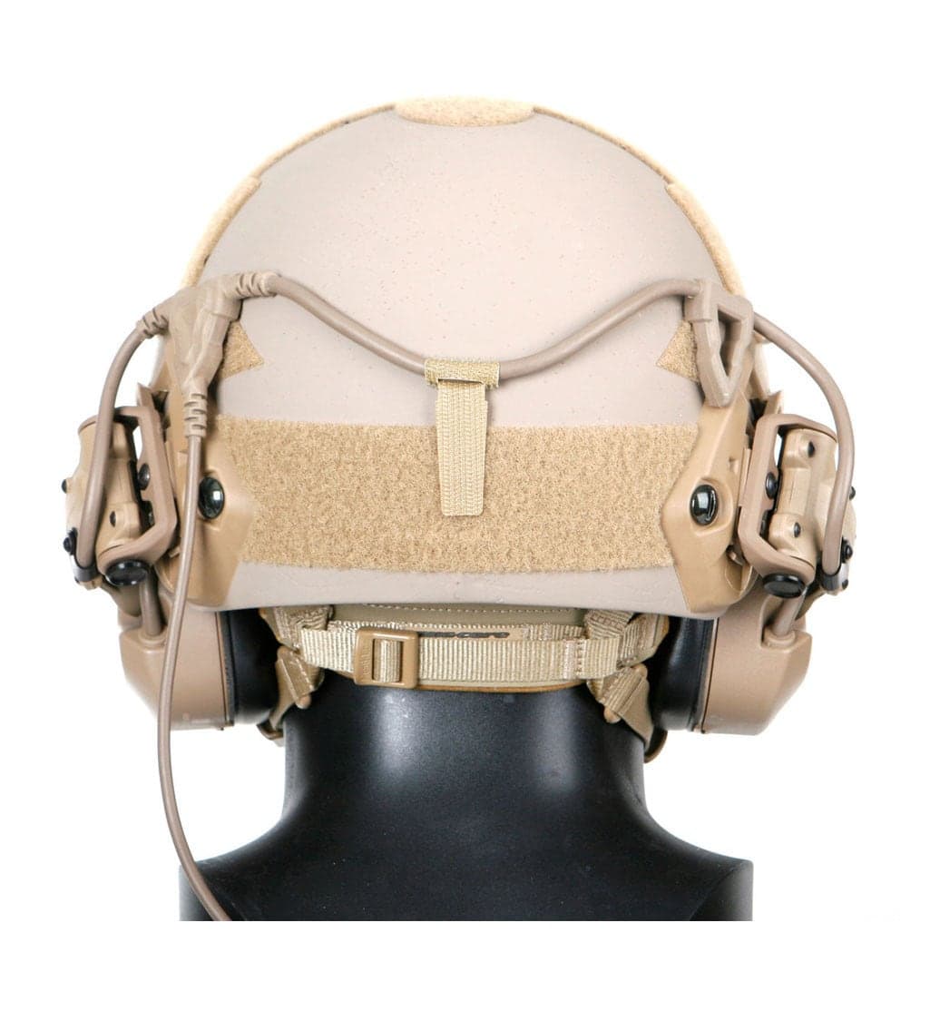 RAC headset on a FAST helmet, rear view on a display head
