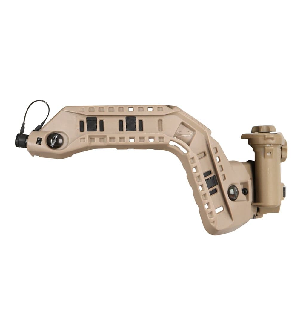 Tan RAILINK ARC rail with battery pack attached, on a white background