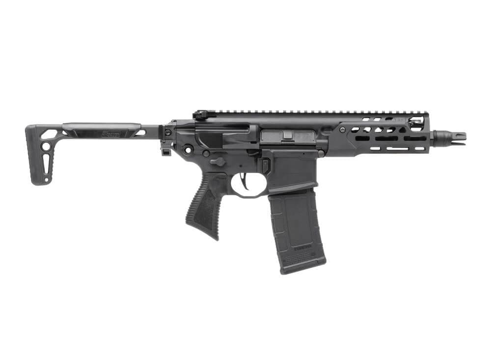 MCX-Rattler LT 300 Blackout SBR with folding stock on a white background