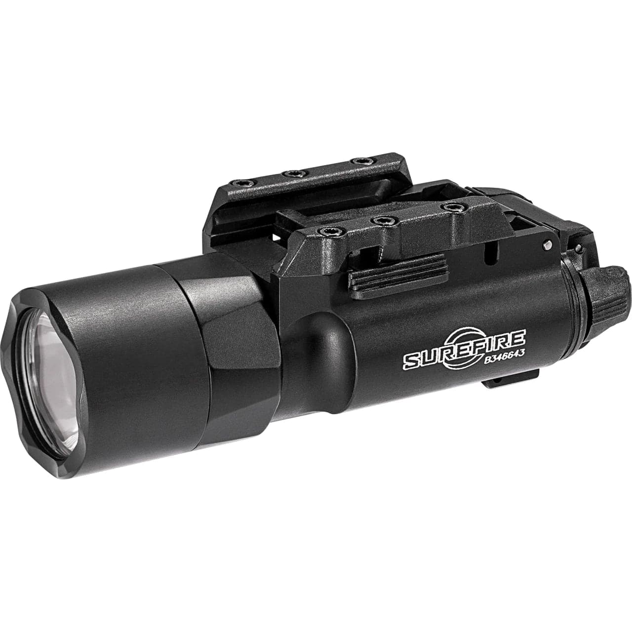 SureFire X300 Ultra weapon light in black, front three-quarter view